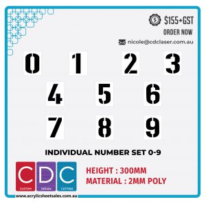 Individual Number Set 0-9 Stencils