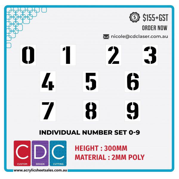 Individual Number Set 0-9 Stencils