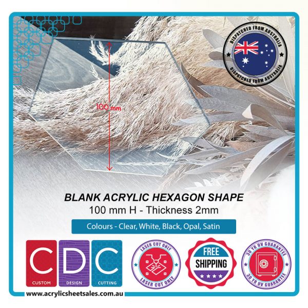 02 - Blank Acrylic Hexagon Shape