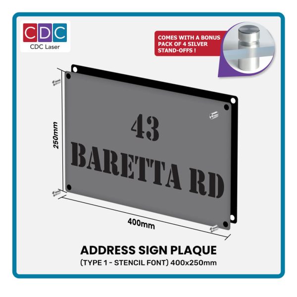 12. TYPE 1 - Address Sign Plaque - SEMI 3D SEPARATE PARTS copy 2