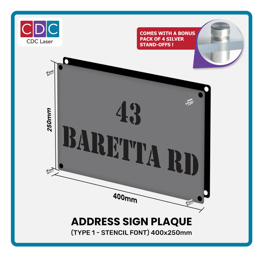 12. TYPE 1 - Address Sign Plaque - SEMI 3D SEPARATE PARTS copy 2